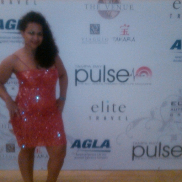 EUC Red and Silver Sparkling Sequin Dress - Picture 4 of 5